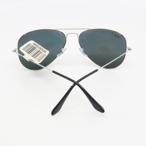 RB 3025 003/59 Ray-Ban New Silver Polarized Aviator Sunglasses 58mm with case - Picture 6 of 6